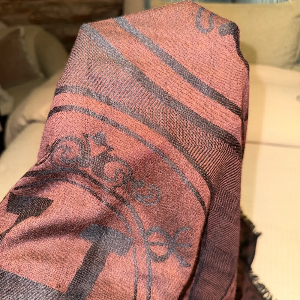 Deep Brown & Black Oversized Scarf